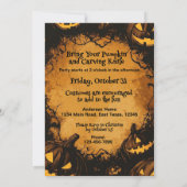 Invitation Fête de patch de citrouille effrayante d'Halloween (Dos)