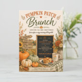 Invitation Fête de Patch de Citrouille Rustique d'Automne (Debout devant)