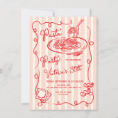 Invitation Fête de pâtes italiennes dessinée à la main Annive (Devant)