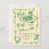 Invitation Fête de pâtes italiennes dessinée à la main Annive (Devant)