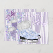 Invitation Fête de patinage sur glace (Devant / Derrière)