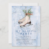 Invitation Fête de patinage sur glace Flocon de neige congelé (Devant)