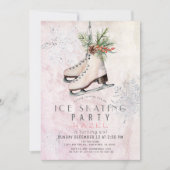 Invitation Fête de patinage sur glace Flocon de neige congelé (Devant)