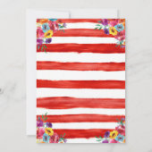 Invitation Fête de pâtisserie à la florale rouge Anniversaire (Dos)