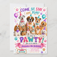 Fête de Patte de Chien Anniversaire de Chiot Color
