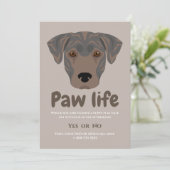 Invitation Fête de patte de chien chiot mignon (Debout devant)