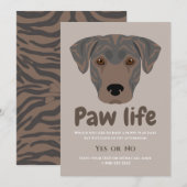Invitation Fête de patte de chien chiot mignon (Devant / Derrière)