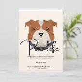 Invitation Fête de patte de chien chiot mignon (Debout devant)
