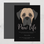 Invitation Fête de patte de chien chiot mignon (Devant / Derrière)
