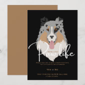 Invitation Fête de patte de chien chiot mignon (Devant / Derrière)