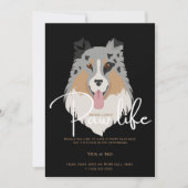 Invitation Fête de patte de chien chiot mignon (Devant)