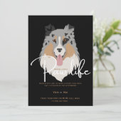 Invitation Fête de patte de chien chiot mignon (Debout devant)
