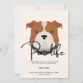 Invitation Fête de patte de chien chiot mignon  (Devant)