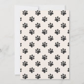 Invitation Fête de patte de chien chiot mignon  (Dos)