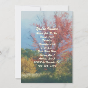 Invitation Fête de peinture d'arbres d'automne