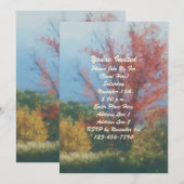 Invitation Fête de peinture d'automne d'arbres d'automne (Devant / Derrière)