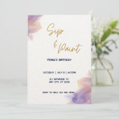 Invitation Fête de peinture et de dégustation élégante et per (Debout devant)