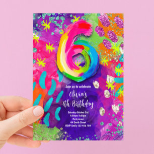Invitation Fête de peinture pour 6ème anniversaire