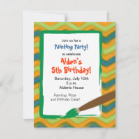 Fête de peinture pour l'anniversaire d'un garçon