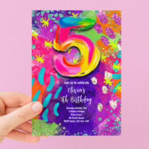 Invitation Fête de peinture pour le 5ème anniversaire