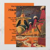 Invitation Fête de pendaison de crémaillère dans une ville de (Devant / Derrière)