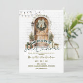 Invitation Fête de pendaison de crémaillère rustique de la fe (Debout devant)