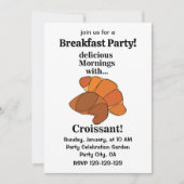 Invitation Fête de petit déjeuner en pâtisserie croissant (Devant)