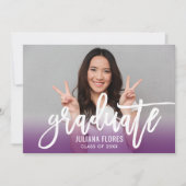 Invitation Fête de photo de remise de diplôme moderne écritur (Devant)