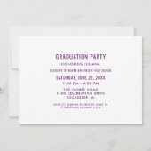 Invitation Fête de photo de remise de diplôme moderne écritur (Dos)