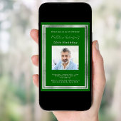 Invitation Fête de photo en argent vert