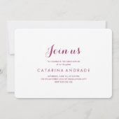 Invitation Fête de photographie du lycée Purple moderne (Dos)