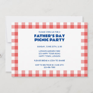 INVITATION FÊTE DE PIC-NIC POUR LA FÊTE DES PÈRES PERSONNALIS