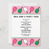 Invitation Fête de pickleball drôle (Devant)