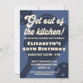 Invitation Fête de Pickleball Navy Paddles Sportifs Anniversa (Devant)