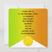 Invitation Fête de pickleball pour 65e anniversaire (Dos)