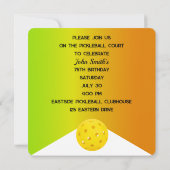 Invitation Fête de pickleball pour 75 ans (Dos)