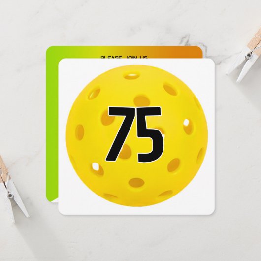 Invitation Fête de pickleball pour 75 ans (Devant/Arrière en situation)