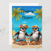 Invitation Fête de pingouins (Devant / Derrière)