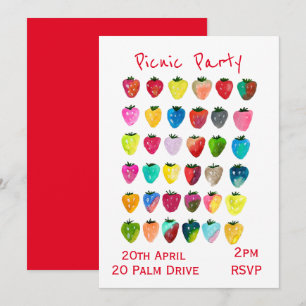 Invitation Fête de pique-nique de fraises