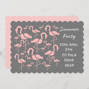 Invitation Fête de pique-nique d'été flamingo