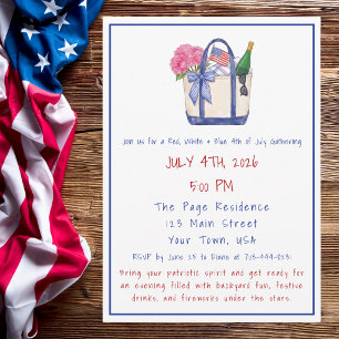 Invitation Fête de pique-nique d'été patriotique du 4 juillet