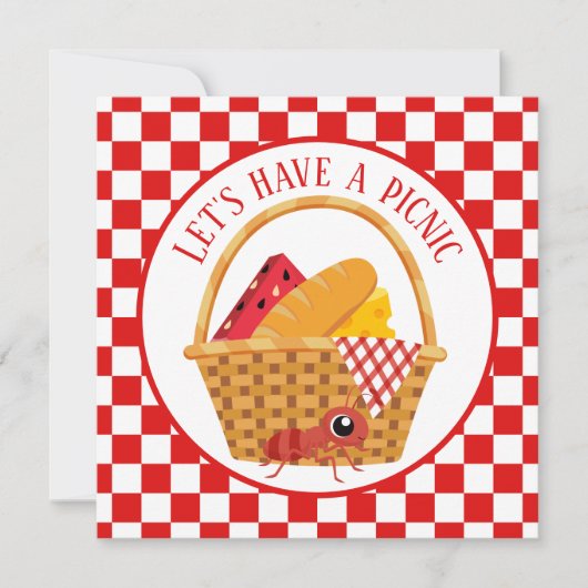 Invitation fête de pique-nique mignonne (Devant)