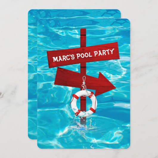 Invitation fête de piscine (Devant / Derrière)