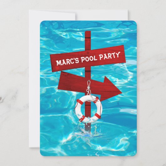 Invitation fête de piscine (Devant)