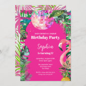 Invitation Fête de Piscine à l'Aquarelle Moderne (Devant / Derrière)