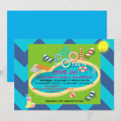 Invitation Fête de Piscine Amusement d'Été Anniversaire Adult (Devant / Derrière)