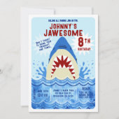 Invitation Fête de piscine aux requins (Devant)