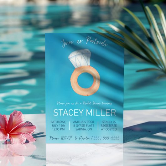 Invitation Fête de Piscine de Fiançailles et de Réception de 