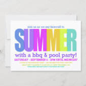 Invitation Fête de piscine de fin d'été (Devant)