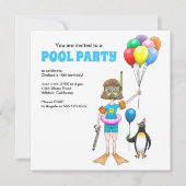 Invitation Fête de piscine d'été Anniversaire (Devant)